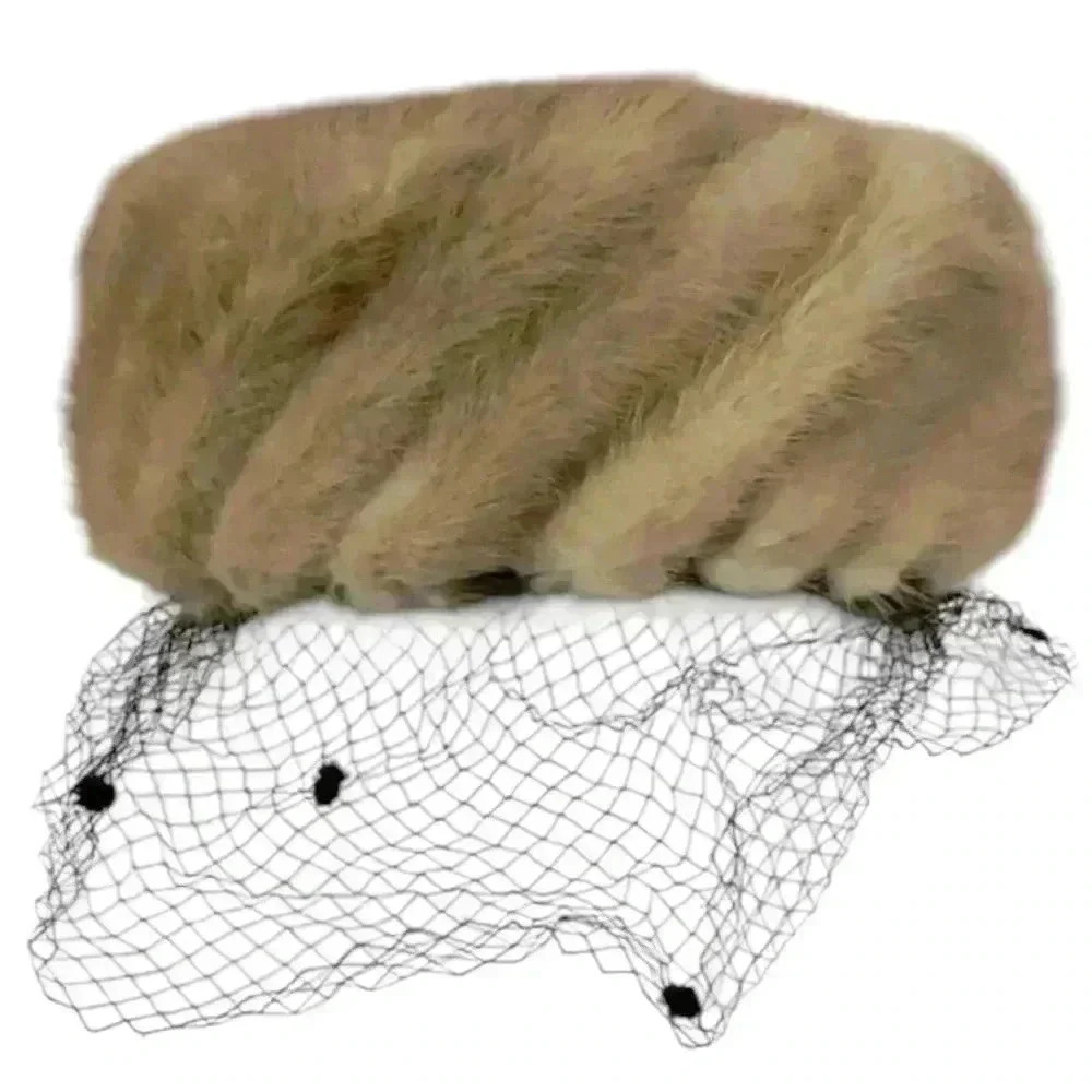 Vintage Mink pillbox hat